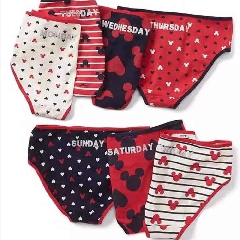 NWT Mickey Minnie Mouse Girls Bikini 7 Days S M